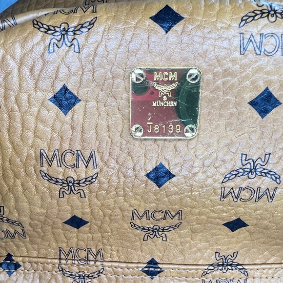 MCM Tan Backpack with Gold Accents Like New - Picture 2 of 10